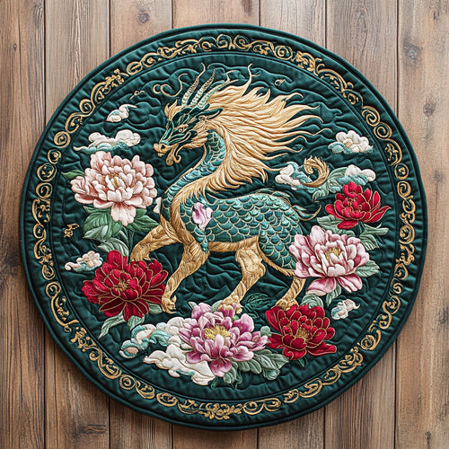 Kirin Peony Bloom CW2207021CL Quilted Round Mat