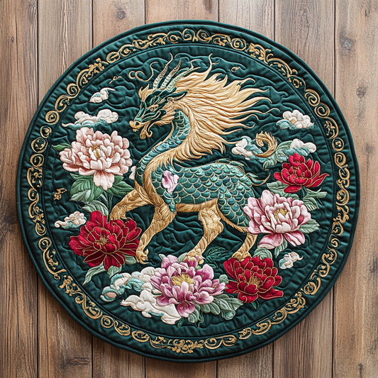 Kirin Peony Bloom CW2207021CL Quilted Round Mat