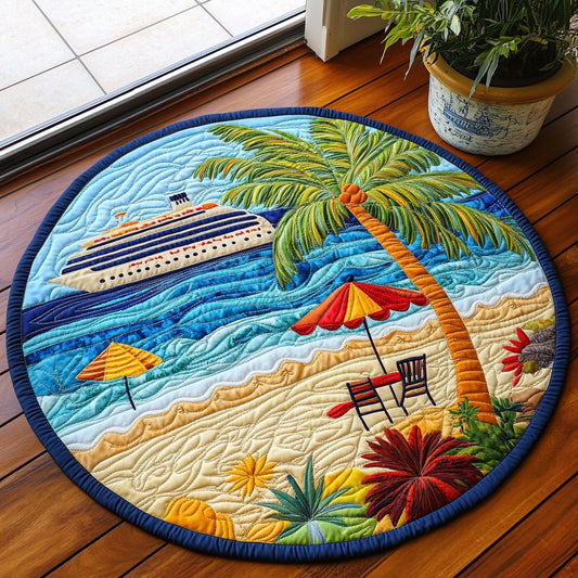 Summer Beach CW1705218CL Quilted Round Mat
