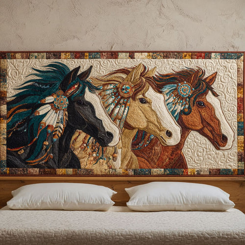 Tribal Horse Spirit CW2912036CL Quilted Headboard Slipcover