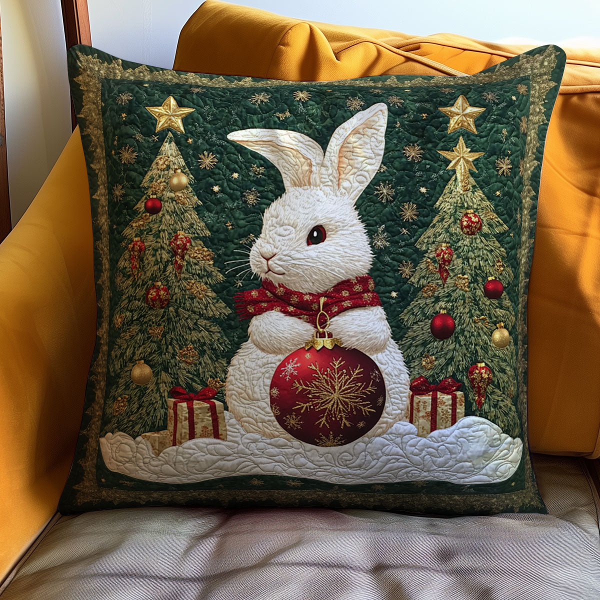 Christmas Rabbit WJ2611043CL Quilt Pillow Case