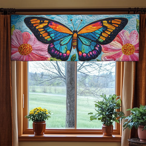 Butterfly Flower WX2804002CL Quilted Valance