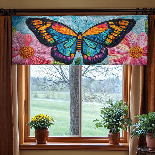 Butterfly Flower WX2804002CL Quilted Valance
