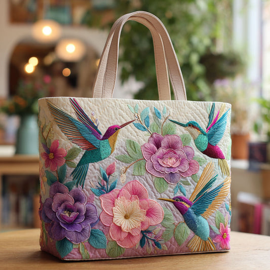 Blooming Hummingbird Flight CW2709001CL Quilted Tote Bag