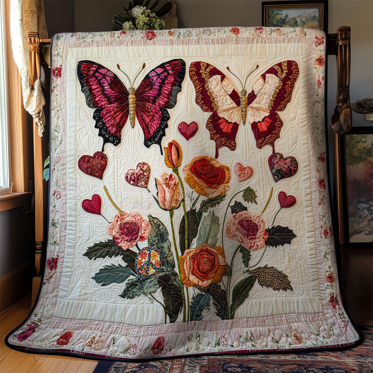 Fluttering Hearts WN0712010CL Quilt