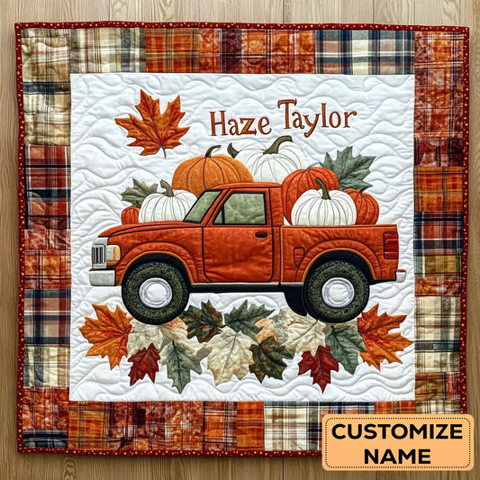 Apple Orchard Truck WN2907003CL Personalized Baby Quilt