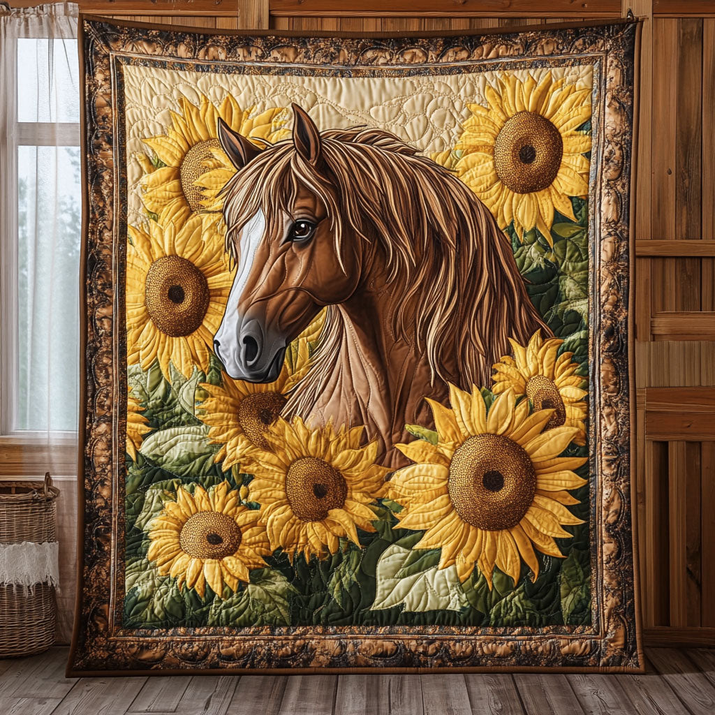 Horse Sunflower CW0807026CL Quilt