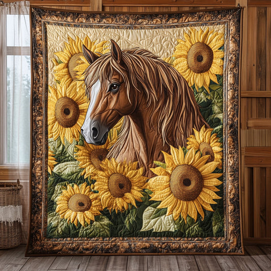Horse Sunflower CW0807026CL Quilt