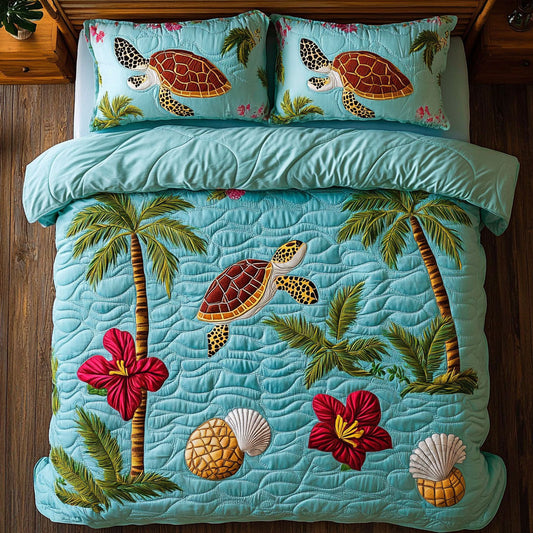 Turtle In Tropical Ocean WY1306049CL Duvet Cover Set