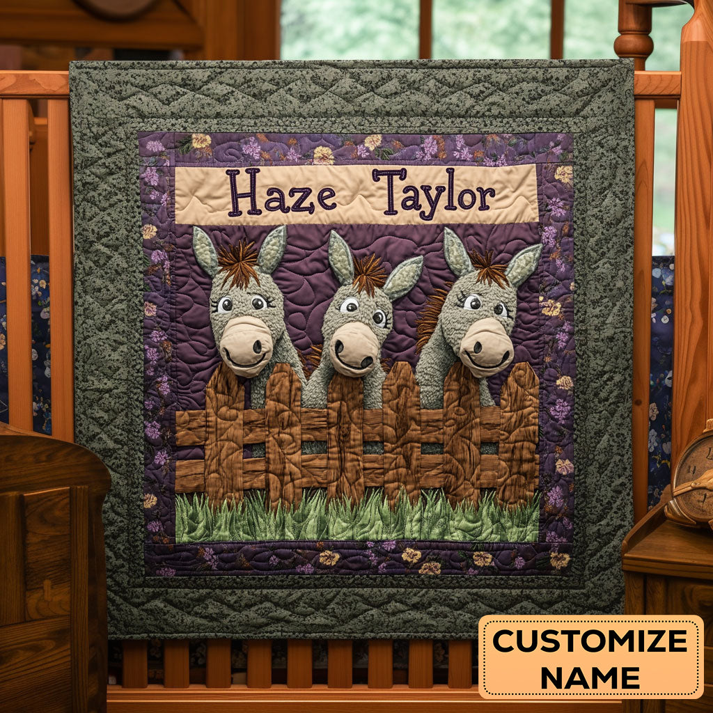 Donkey Dream WN2807049CL Personalized Baby Quilt