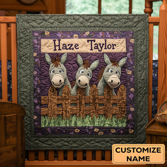 Donkey Dream WN2807049CL Personalized Baby Quilt