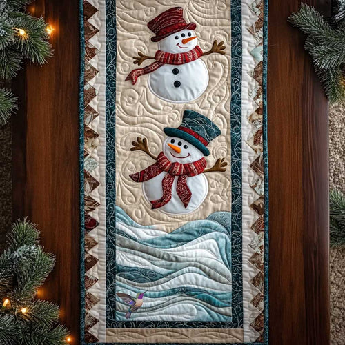 Snowman Delight WN1111005CL Quilted Table Runner