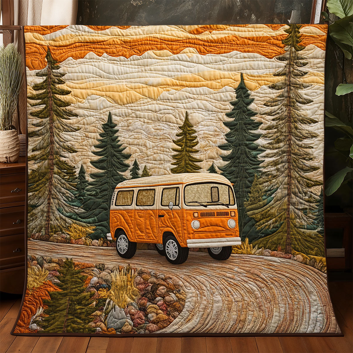 Retro Forest Ride WJ0504012CL Quilt