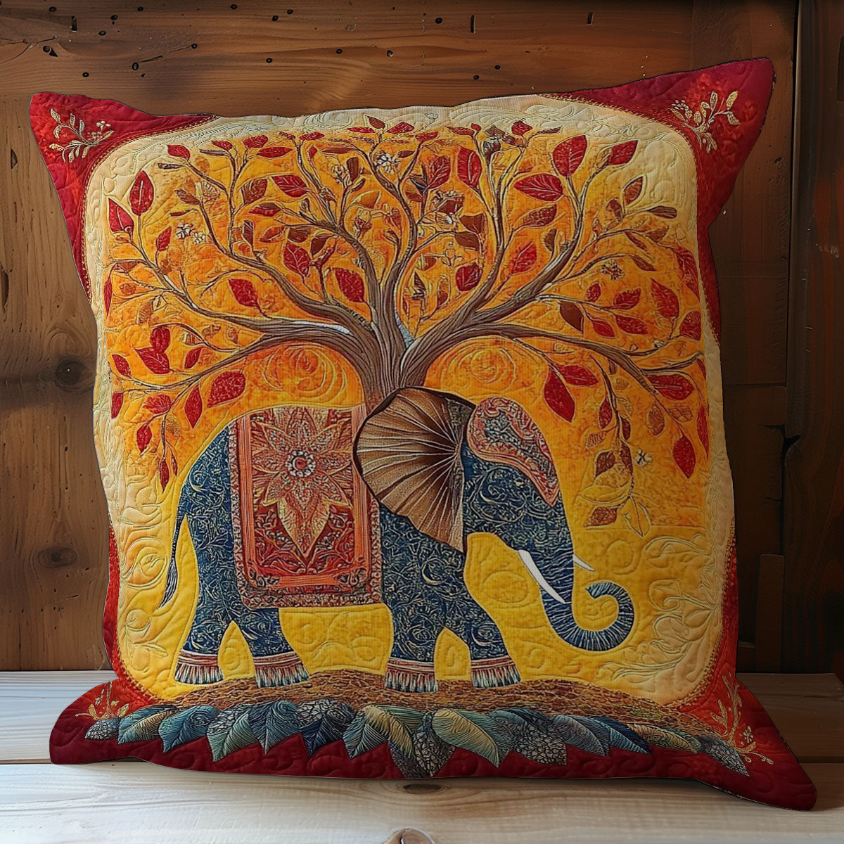 Tree And Elephant WY1102151CL Quilt Pillow Case