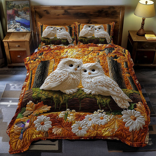 Couple Owl In Autumn WY2412014CL Duvet Cover Set