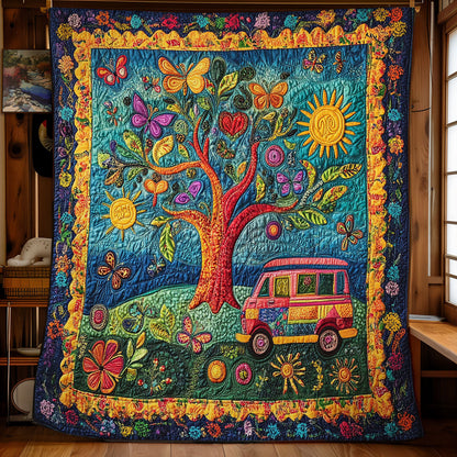 Hippie Tree And Van WY2102032CL Quilt