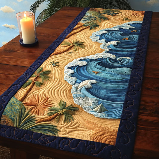 Sandy Toes and Salty CM2005015CL Quilted Table Runner