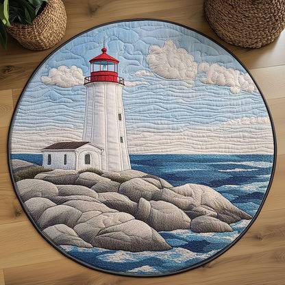 Blue Horizon Lighthouse WN2503149CL Quilted Round Mat
