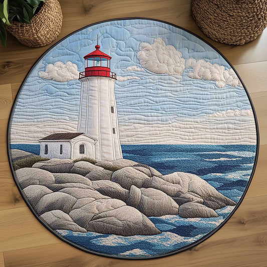 Blue Horizon Lighthouse WN2503149CL Quilted Round Mat