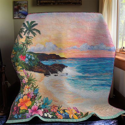 Beach Tropical Flower WT2101001CL Quilt