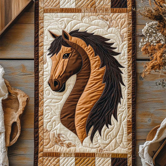 Applique Horse WY2205021CL Quilted Table Runner