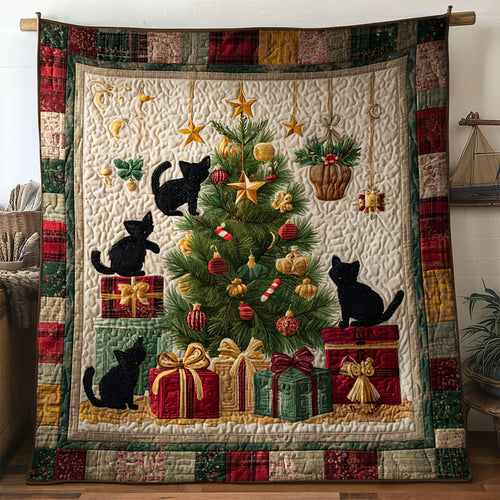 Black Cat Christmas Blessing WN0711001CL Quilt