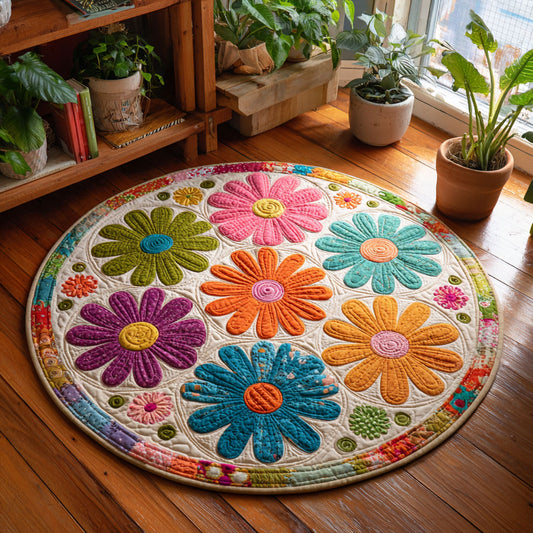 Spring Sprinkle CW0708023CL Quilted Round Mat