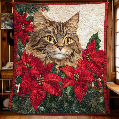 Maine Coon Poinsettia CW0811055CL Quilt