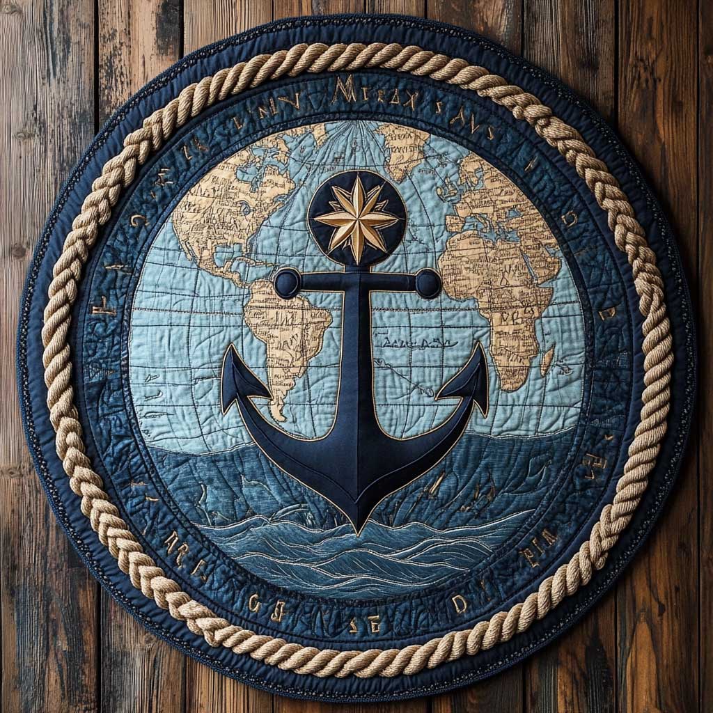 Vintage Anchor WN0805094CL Quilted Round Mat