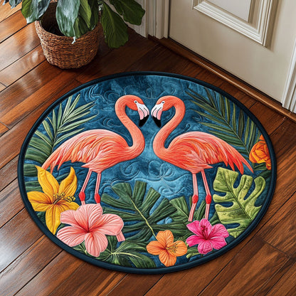 Couple Flamingo WX2605014CL Quilted Round Mat