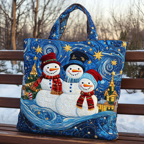 Golden Light Snowman WN0511045CL Quilted Tote Bag