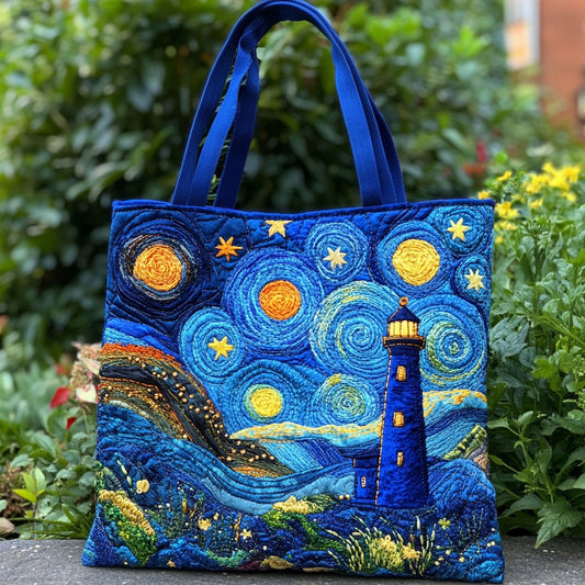 Shining Drift Lighthouse WN3009047CL Quilted Tote Bag