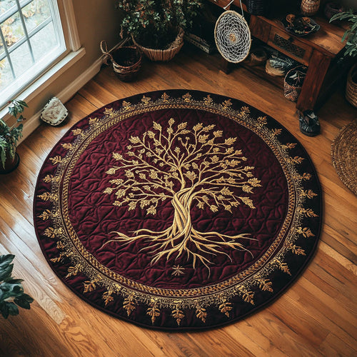Mystic Gold Roots WY0705065CL Quilted Round Mat