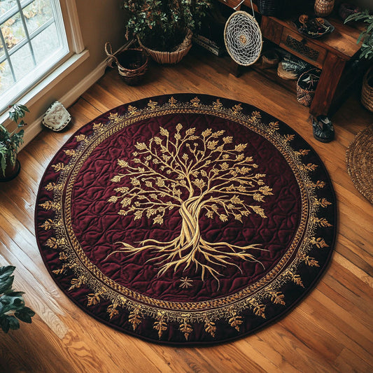 Mystic Gold Roots WY0705065CL Quilted Round Mat