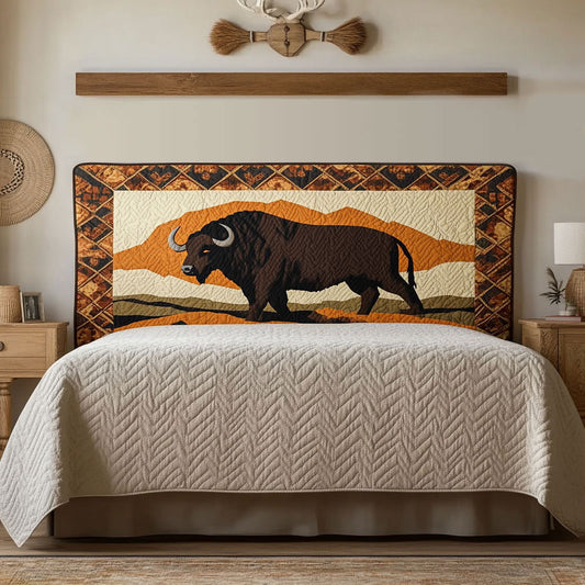 Prairie Soul Bison WN1712021CL Quilted Headboard Slipcover