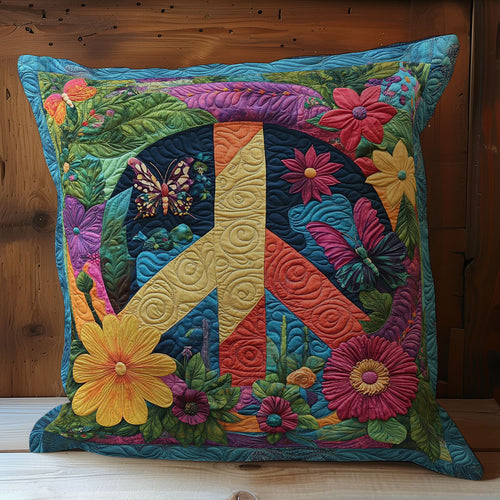 Peace Sign Flower WY2401025CL Quilt Pillow Case