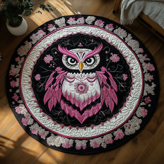 Dazzling Owl WN2709014CL Quilted Round Mat