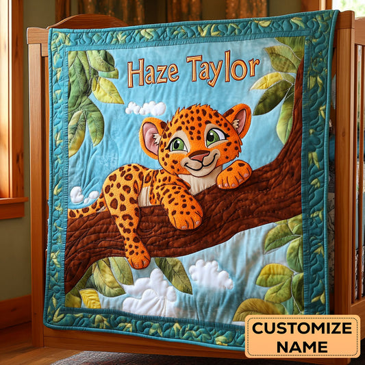 Little Leopard WN2307038CL Personalized Baby Quilt