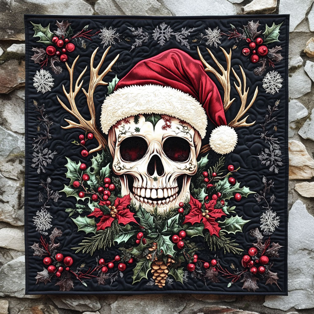 Skull Holly Night WN0310066CL Quilt