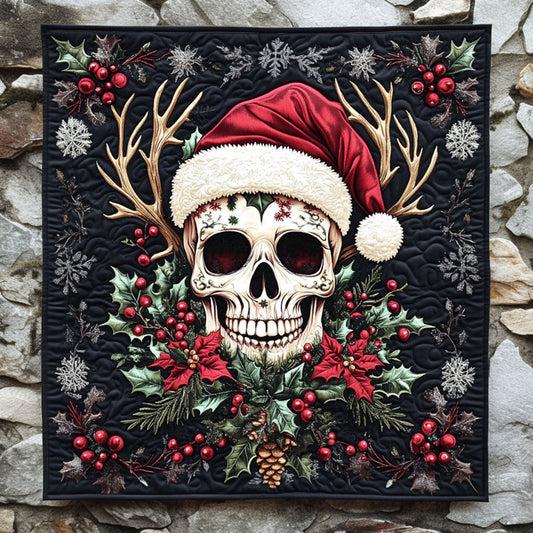 Skull Holly Night WN0310066CL Quilt