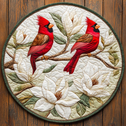 Couple Cardinal WX2904013CL Quilted Round Mat