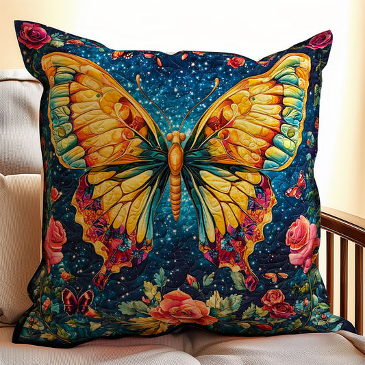 Yellow Butterfly WX1401111CL Quilt Pillow Case