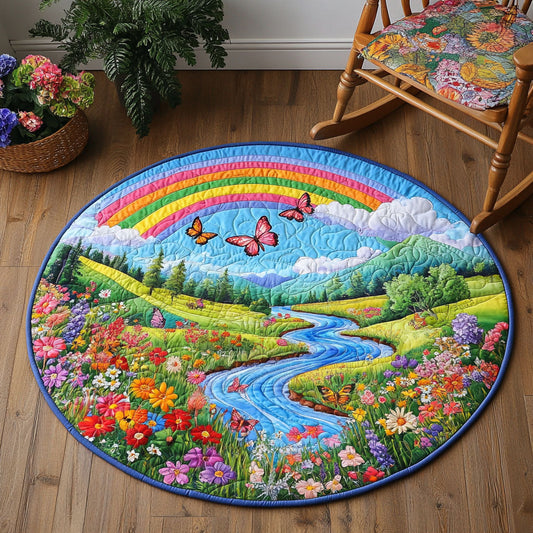 Butterfly Garden WJ2403031CL Quilted Round Mat