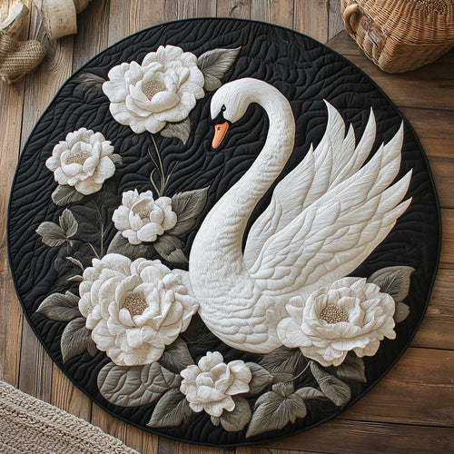 White Swan Beauty WN2203096CL Quilted Round Mat