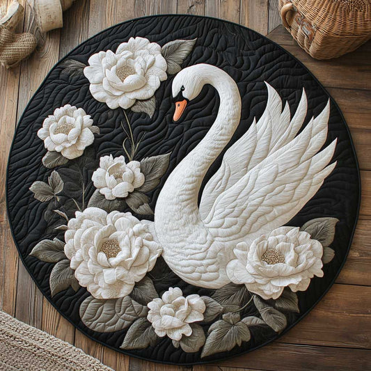 White Swan Beauty WN2203096CL Quilted Round Mat