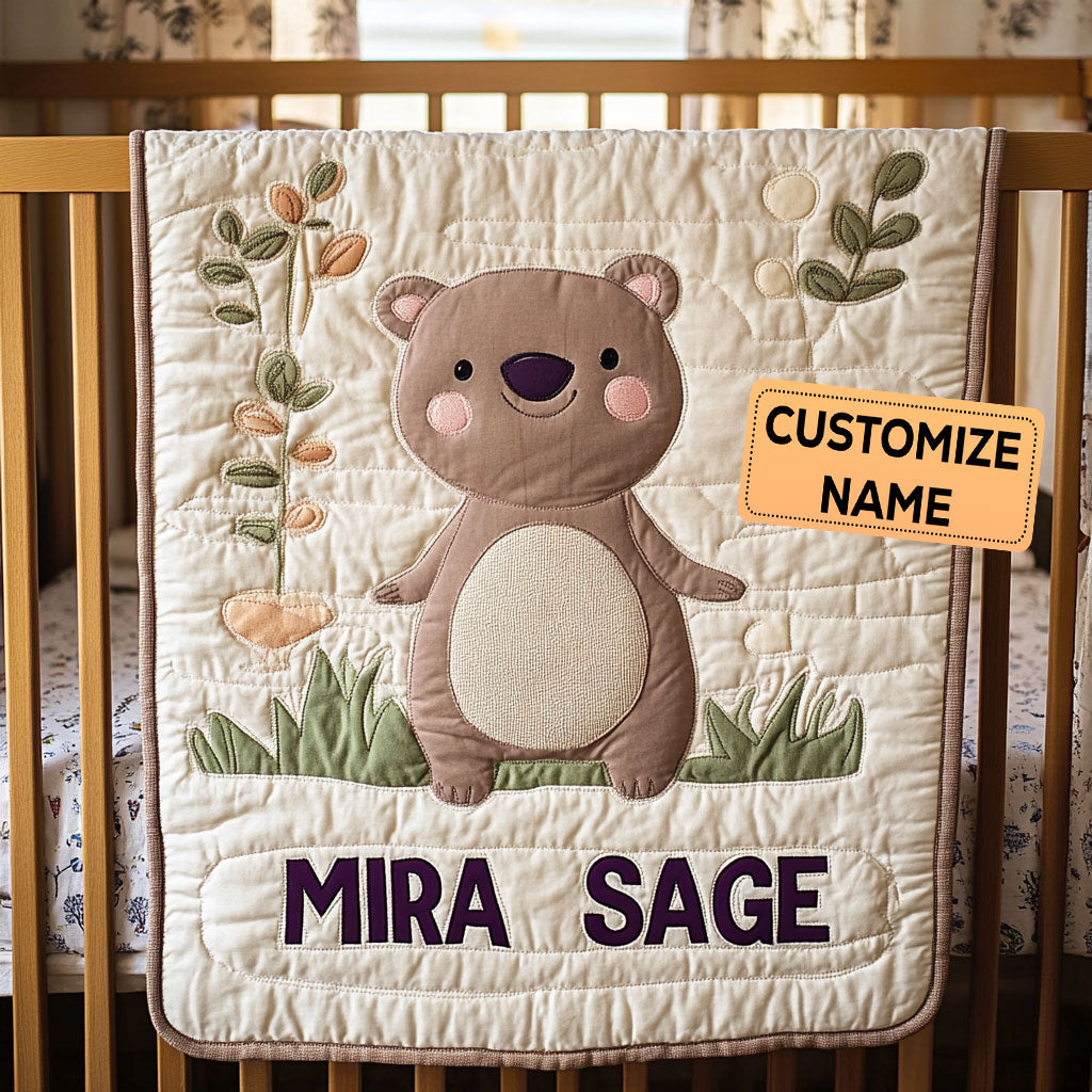Bearberry Meadow CP2807097CL Personalized Baby Quilt
