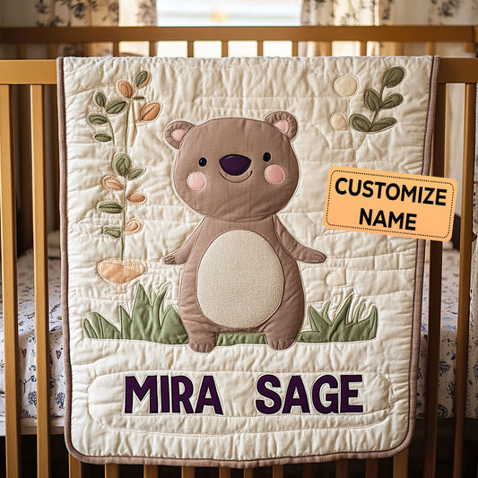 Bearberry Meadow CP2807097CL Personalized Baby Quilt