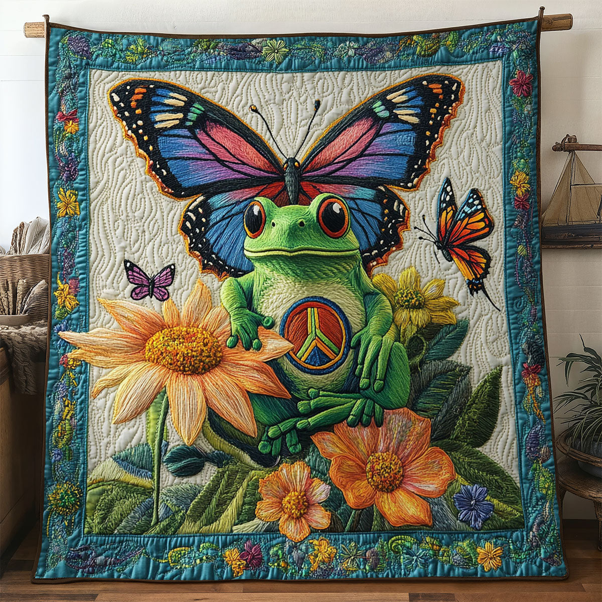 Groovy Frog WN1106066CL Quilt