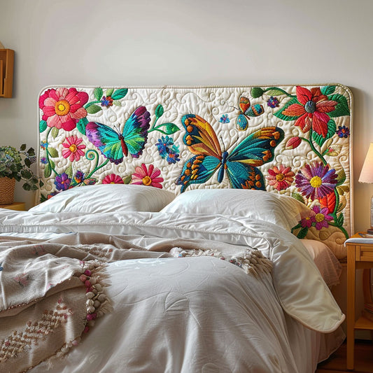 Bloom Flower Butterfly CW2412001CL Quilted Headboard Slipcover