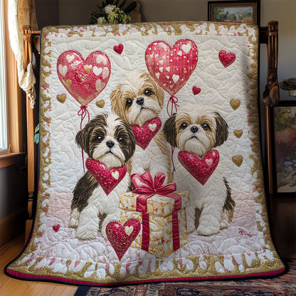 Shih Tzu Love Trio WN3112017CL Quilt